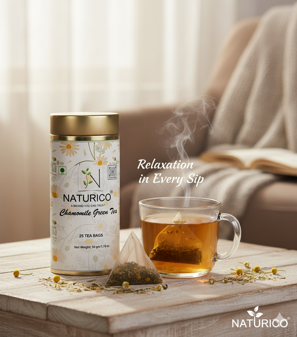 NATURICO TEA - CHAMOMILE GREEN TEA (Tea Bags)