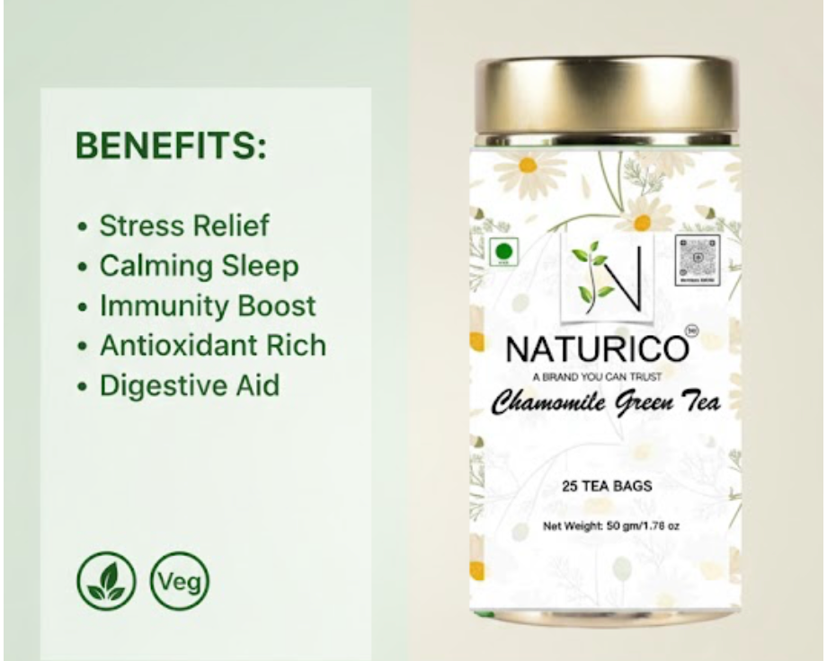 NATURICO TEA - CHAMOMILE GREEN TEA (Tea Bags)