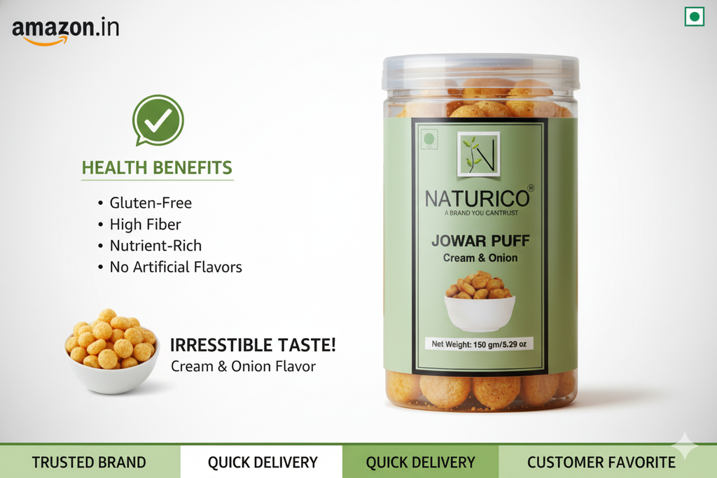 NATURICO JOWAR PUFFS - CREAM & ONION PUFFS